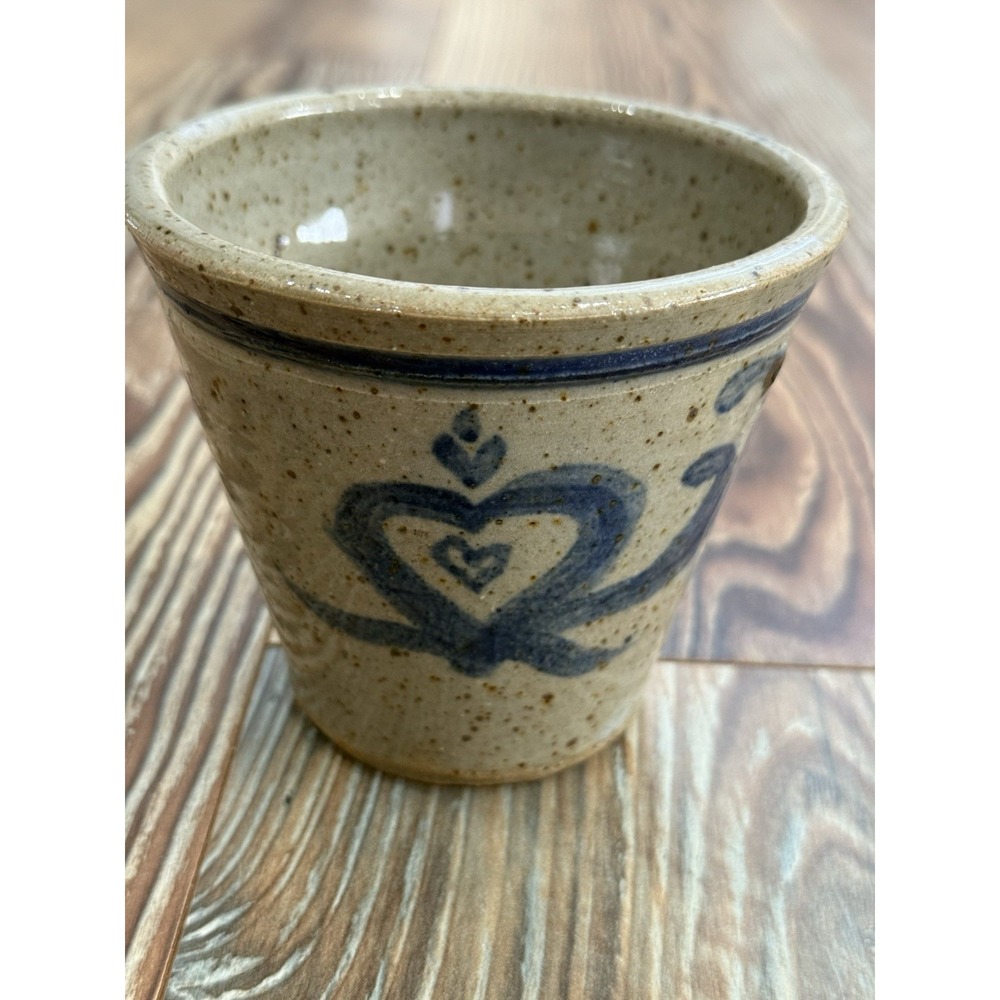 Delaware Pottery 4x4.25" Handmade Stoneware Folk Art Heart Bowl